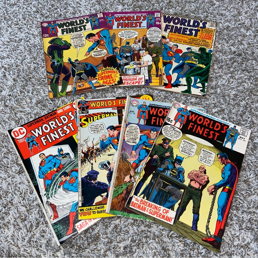 VINTAGE 1960-70s DC COMICS World’s Finest Superman Batman Lot Of 7ea